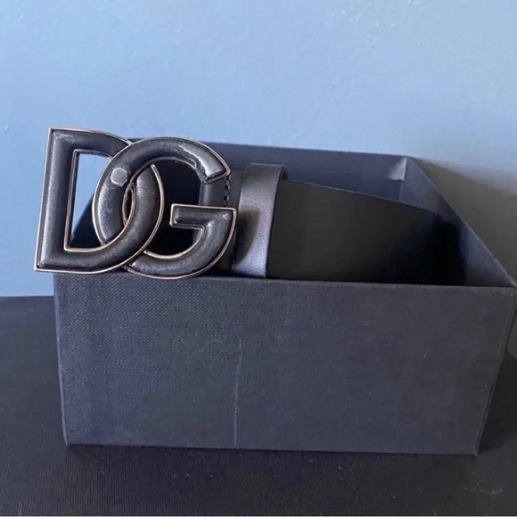DOLCE&GABBANA Lux leather belt with DG logo sz 85 - Picture 6 of 10